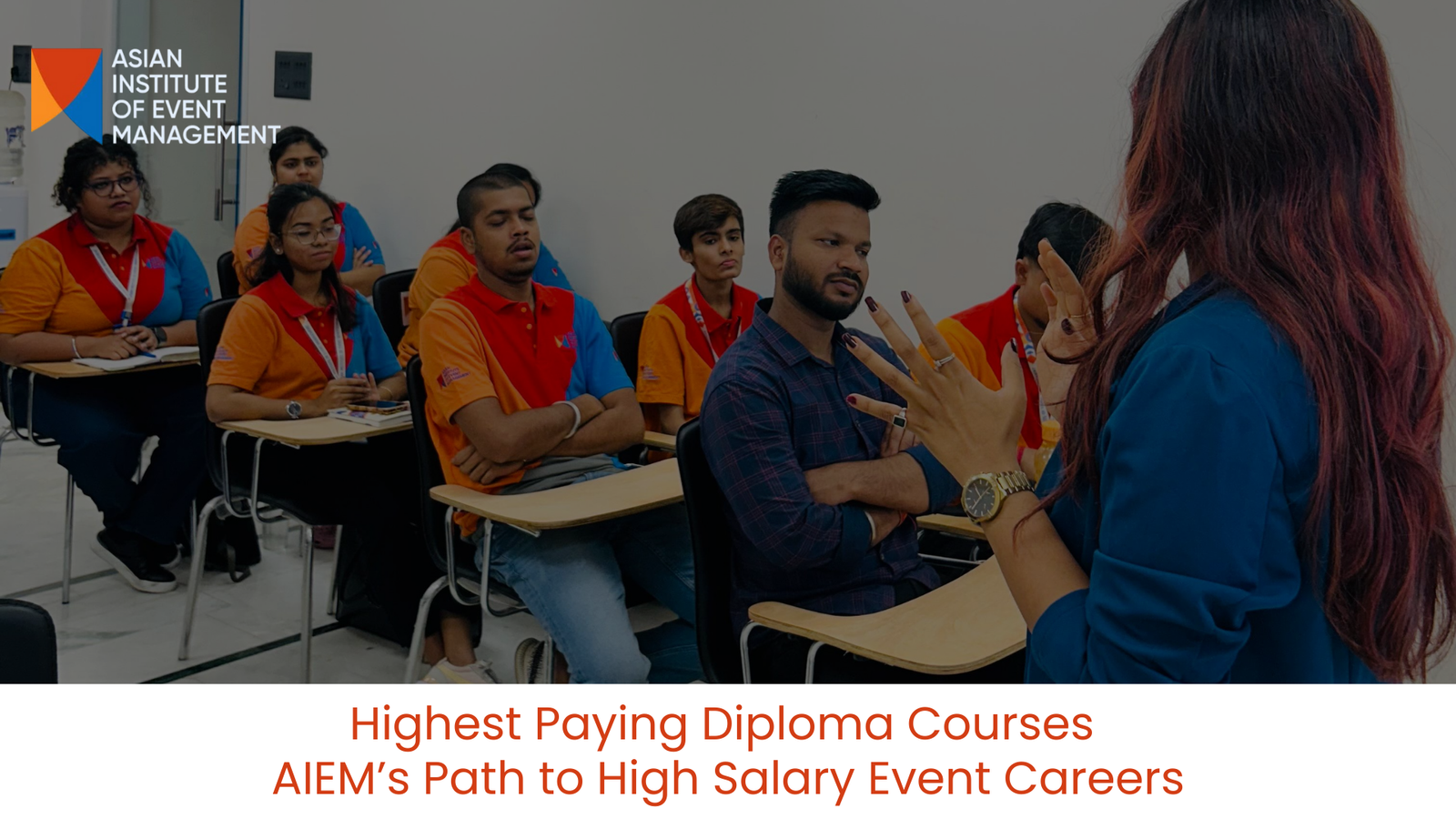 Students learning event management at AIEM, Kolkata – preparing for high-paying careers through diploma courses with practical training and placement support.