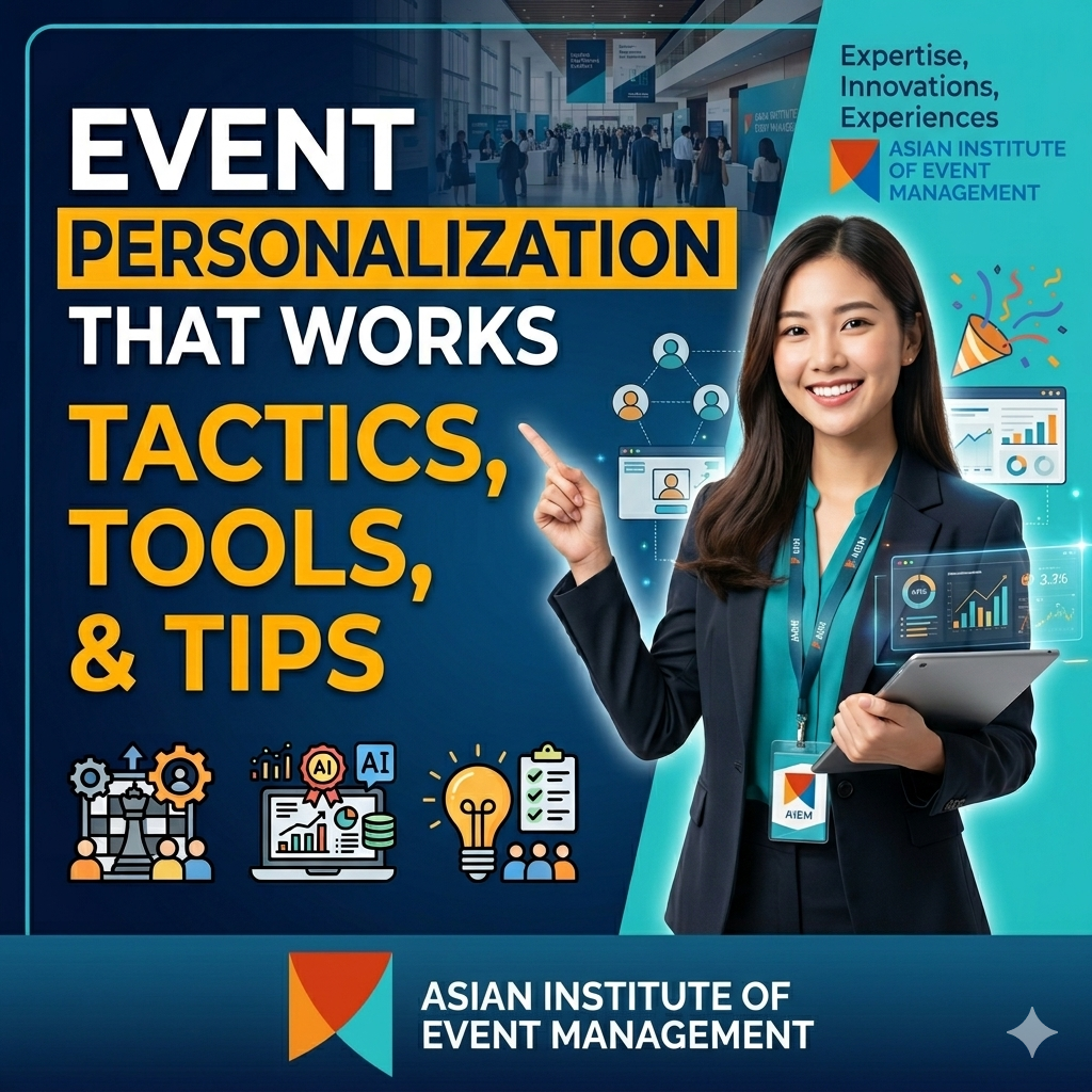 Event personalization in action showing customized attendee experiences and event technology at Asian Institute Of Event Management