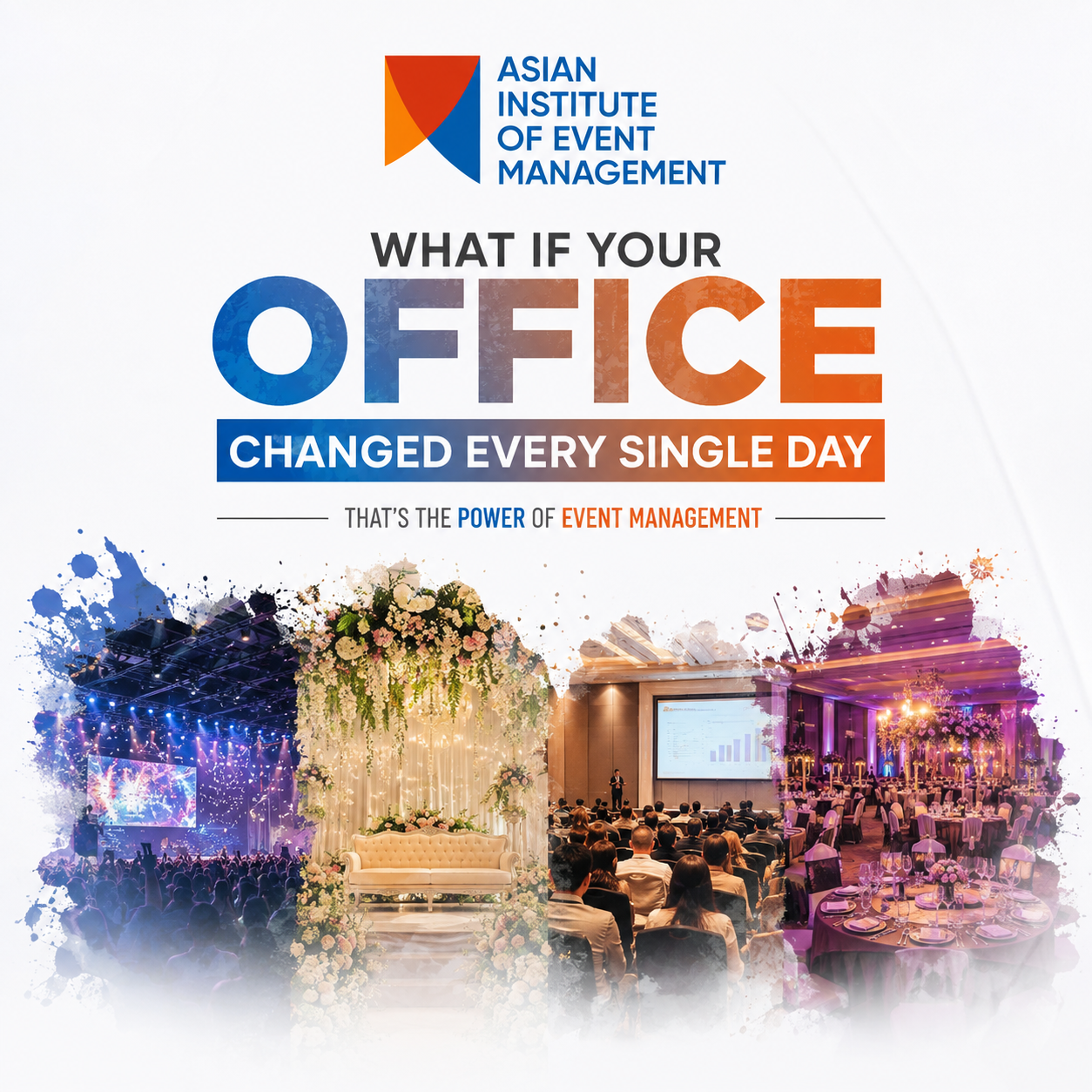 Event management students working at a live event through practical training at Asian Institute Of Event Management.